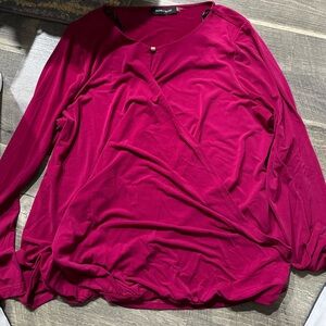 Magenta Cross Over Blouse